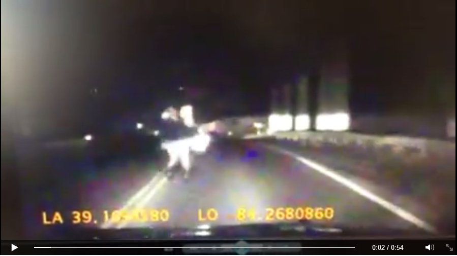 Video: Officer Avoids Intoxicated Person In Roadway