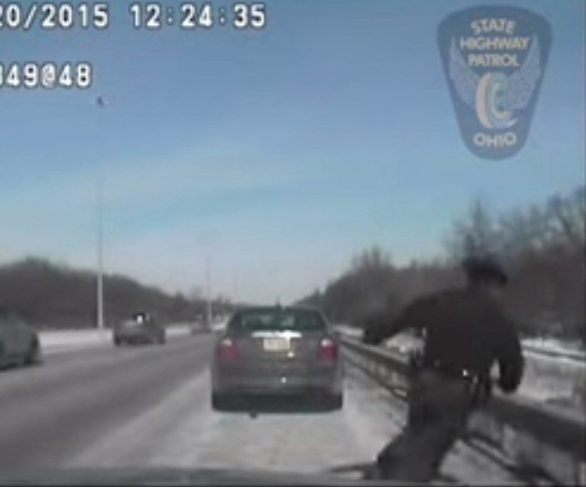 VIDEO: Ohio State Trooper Sideswiped, Saves Driver