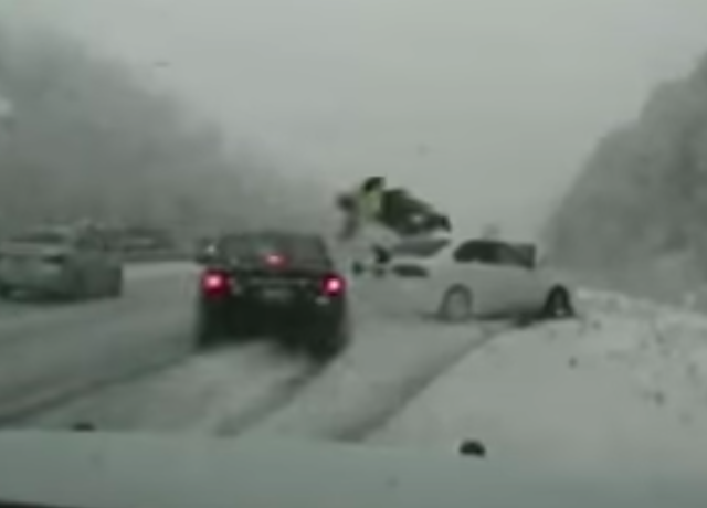 DASHCAM: Utah Trooper Struck on Snowy Roadside